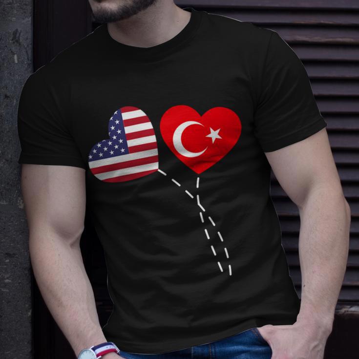 Loving Usa Turkey Flag Heart Turkish 13 Shirt Unisex T-Shirt Gifts for Him