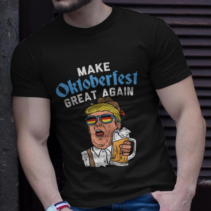 Make Oktoberfest Great Again Funny Trump Drink Beer Mug Unisex T-Shirt Gifts for Him