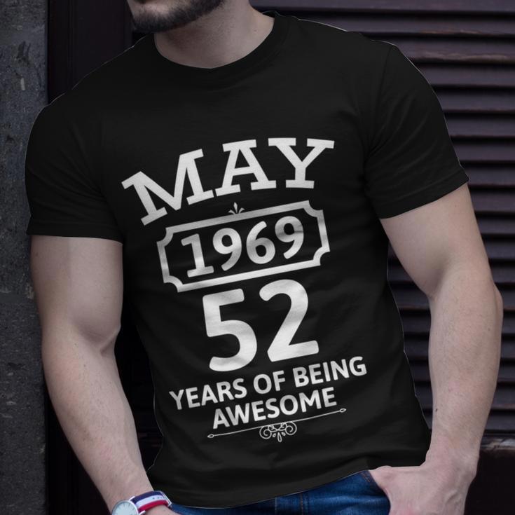 May 1969 52 Years Of Being Awesome 52Nd Birthday 52 Years Old Unisex T-Shirt Gifts for Him