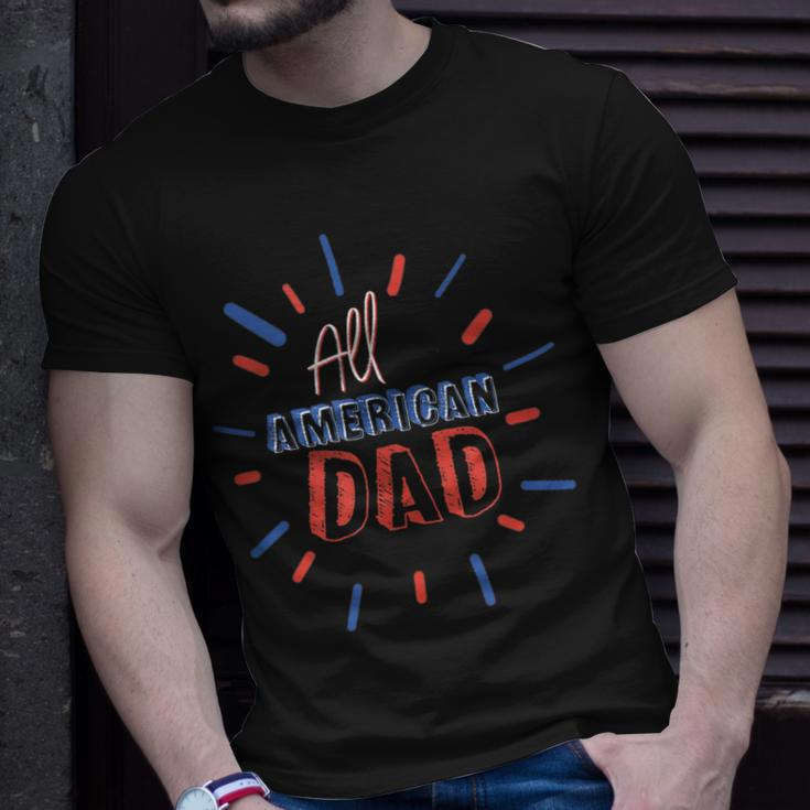 Mens All American Dad 4Th Of July Family Matching Cute Holiday Unisex T-Shirt Gifts for Him