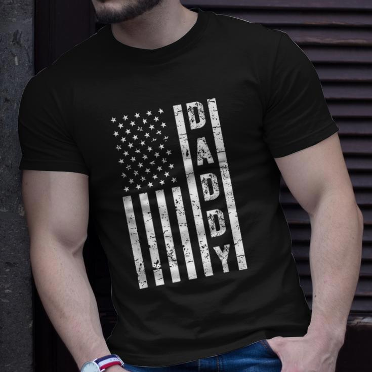 Mens Daddy American Flag Fathers Day Patriotic Usa 4Th Of July Unisex T-Shirt Gifts for Him