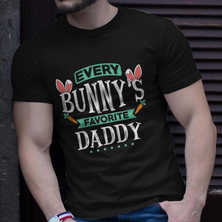 Mens Every Bunnys Favorite Daddy Tee Cute Easter Egg Gift Unisex T-Shirt Gifts for Him