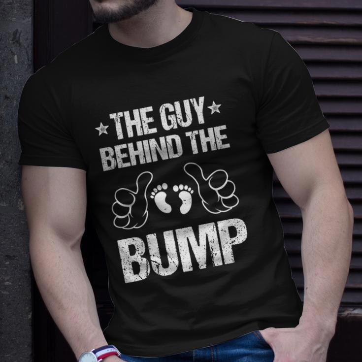 Mens The Guy Behind The Bump Pregnancy Announcement For Dad Unisex T-Shirt Gifts for Him