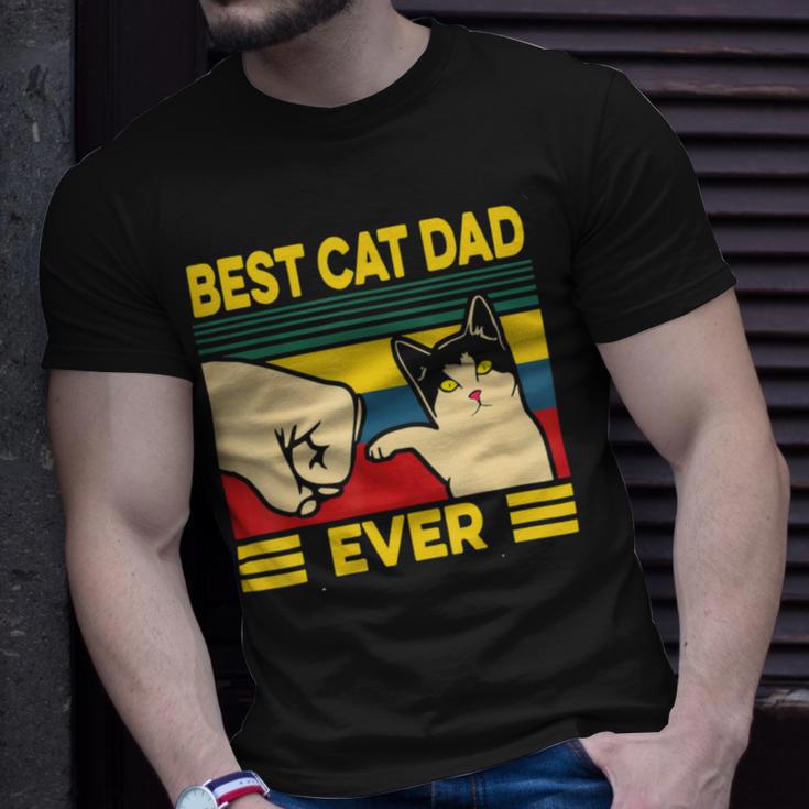 Mens Vintage Best Cat Dad Ever Bump Fit 240 Shirt Unisex T-Shirt Gifts for Him