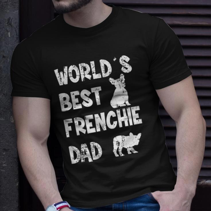 Mens Worlds Best Frenchie Dad French Bulldog Dog Lover Unisex T-Shirt Gifts for Him