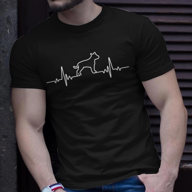 Minimalist Heartbeat American Staffordshire Terrier Unisex T-Shirt Gifts for Him