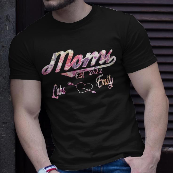 Mom Est 2022 Luke Emily Rainbow Unisex T-Shirt Gifts for Him