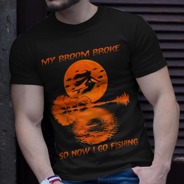 My Broom Broke So Now I Go Fishing 56 Shirt Unisex T-Shirt Gifts for Him