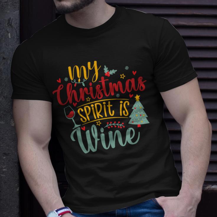 My Christmas Spirit Is Wine Funny 555 Shirt Unisex T-Shirt Gifts for Him