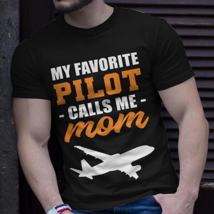 My Favorite Pilot Calls Me Mom - Airplane Son Unisex T-Shirt Gifts for Him