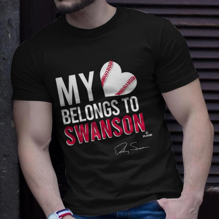  Dansby Swanson - Heart Baseball - Apparel - T-Shirt