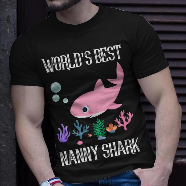 Nanny Grandma Worlds Best Nanny Shark T-Shirt Gifts for Him