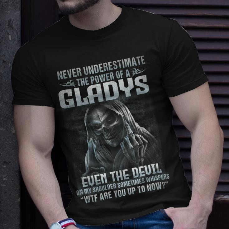 Never Underestimate The Power Of An Gladys Even The Devil V8 Unisex T-Shirt Gifts for Him