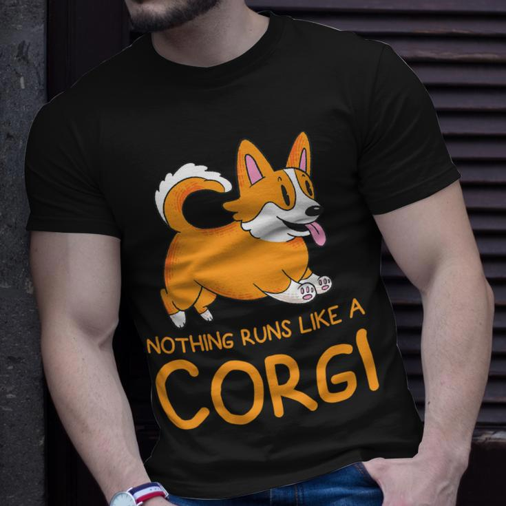 Nothing Runs Like A Corgi Funny Animal Pet Dog Lover Unisex T-Shirt Gifts for Him