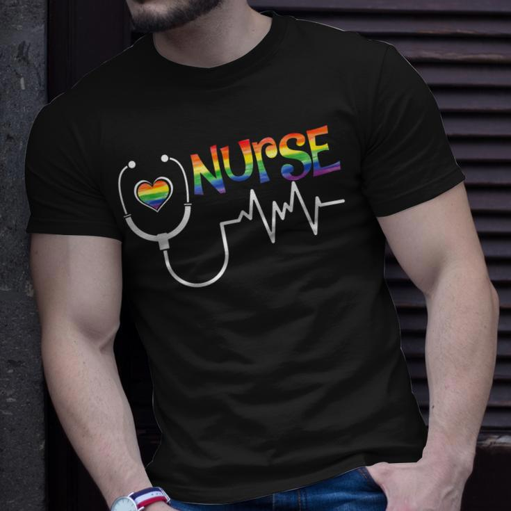 Nurse Rainbow Flag Lgbt Lgbtq Gay Lesbian Bi Pride Ally Unisex T-Shirt Gifts for Him