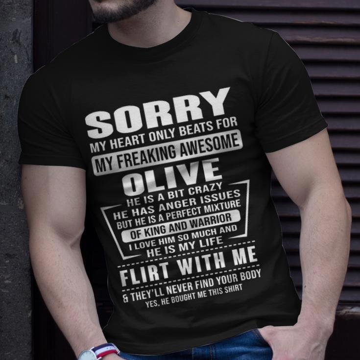 Olive Name Sorry My Heart Only Beats For Olive T-Shirt Gifts for Him