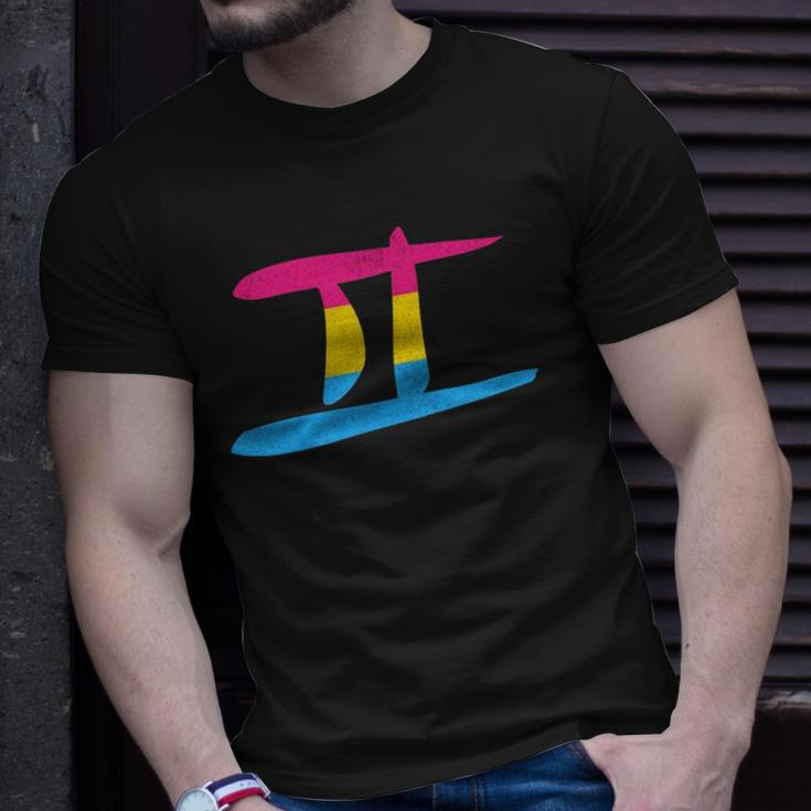 Pansexual Pride Flag Gemini Zodiac Sign Unisex T-Shirt Gifts for Him