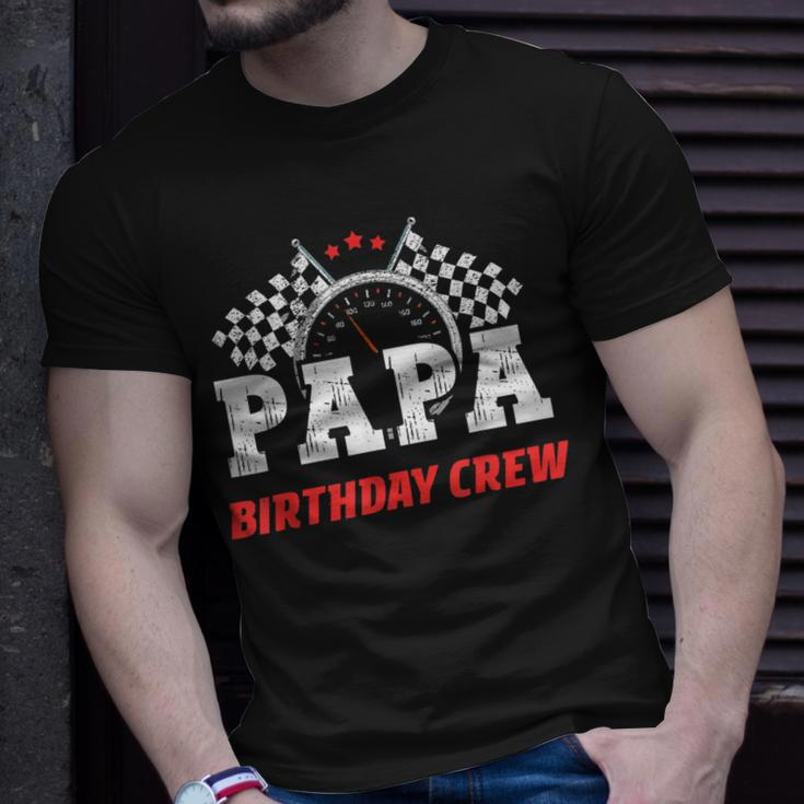 Papa Birthday Crew Race Car Racing Car Driver Dad Daddy Unisex T-Shirt Gifts for Him