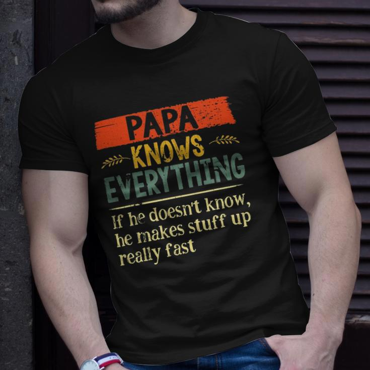 Papa Knows Everything If He Doesnt Know Fathers Day T-shirt Gifts for Him