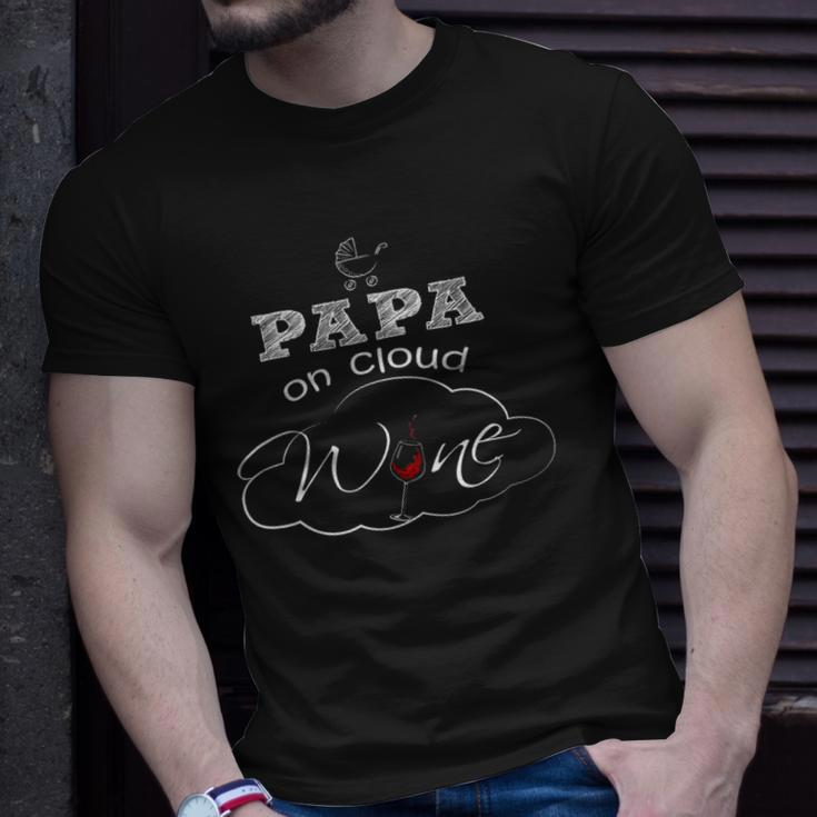 Papa On Cloud Wine New Dad 2018 And Baby Unisex T-Shirt Gifts for Him