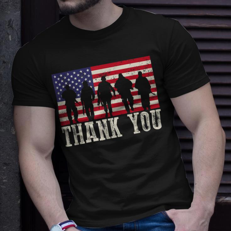 Patriotic American Flag Thank You For Men Women Kid Girl Boy Unisex T-Shirt Gifts for Him