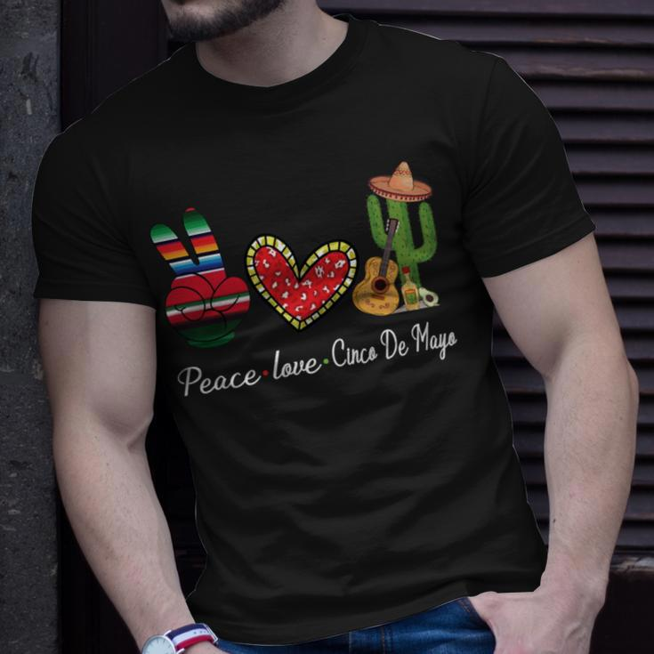 Peace Love Cinco De Mayo Funny Unisex T-Shirt Gifts for Him