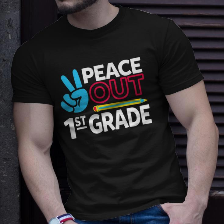 Peace Out 1St Grade Last Day Of School Teacher Girl Boy Unisex T-Shirt Gifts for Him