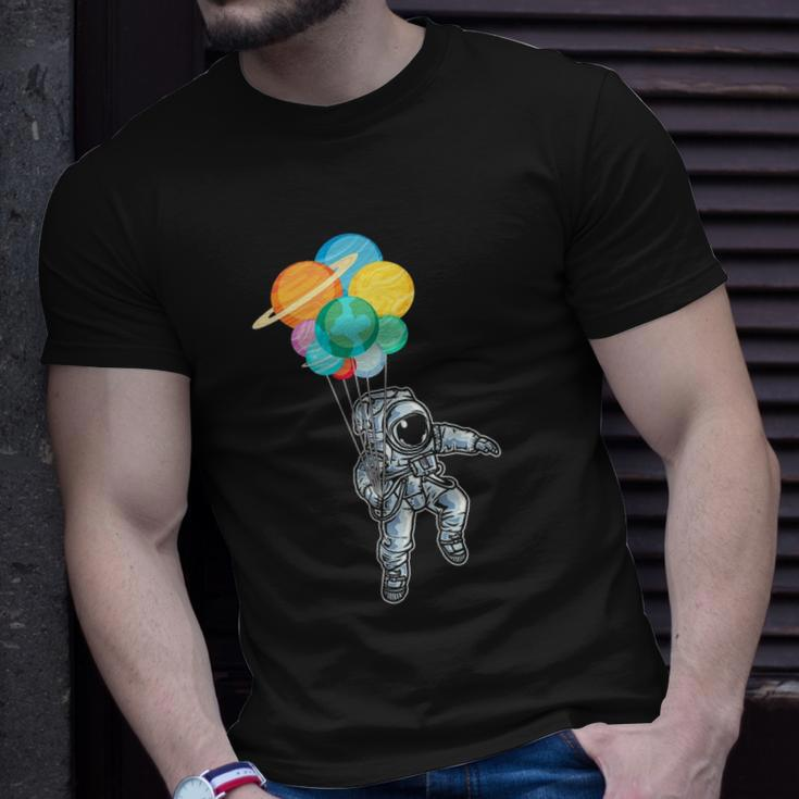 Planet Balloons Astronaut Space Science Unisex T-Shirt Gifts for Him