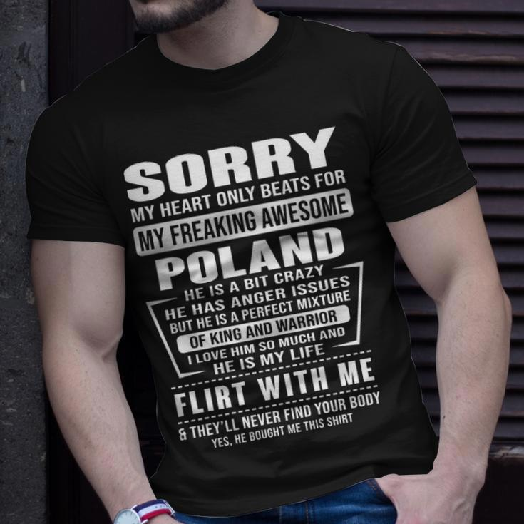 Poland Name Sorry My Heart Only Beats For Poland T-Shirt Gifts for Him