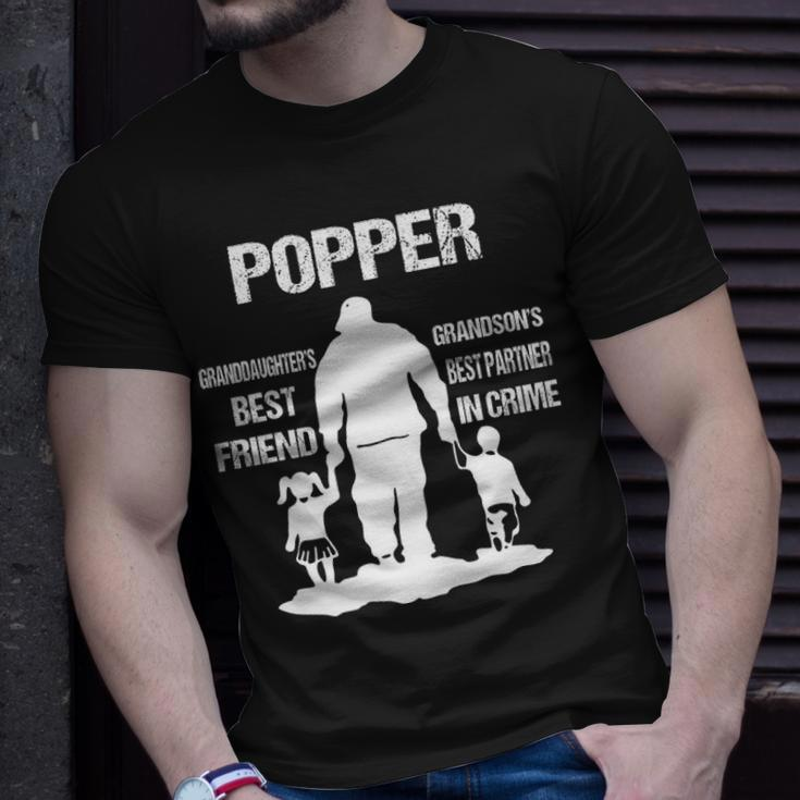 Popper Grandpa Popper Best Friend Best Partner In Crime T-Shirt Gifts for Him