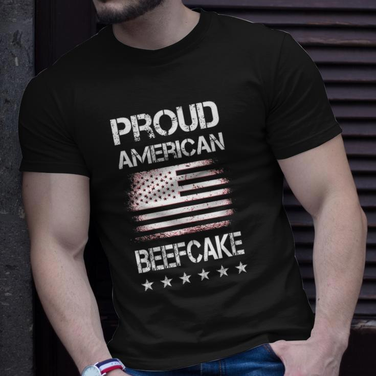 Proud American Beefcake Fourth Of July Patriotic Flag T-shirt Gifts for Him