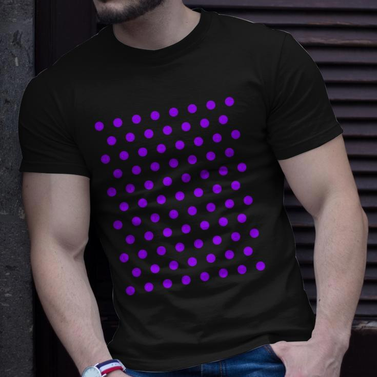 Purple And White Polka Dots Unisex T-Shirt Gifts for Him
