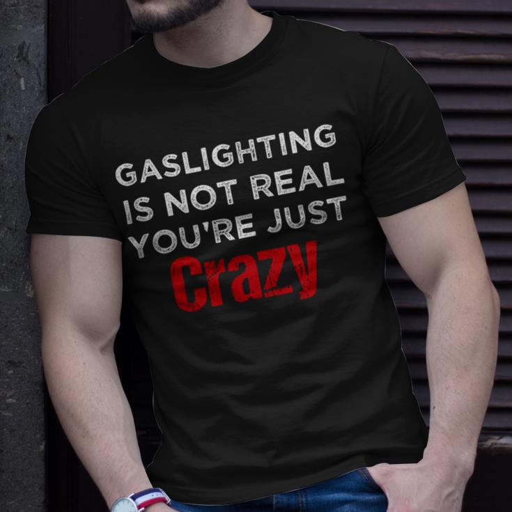 Red Gaslighting Is Not Real Youre Just Crazy Funny Vintage Unisex T-Shirt Gifts for Him