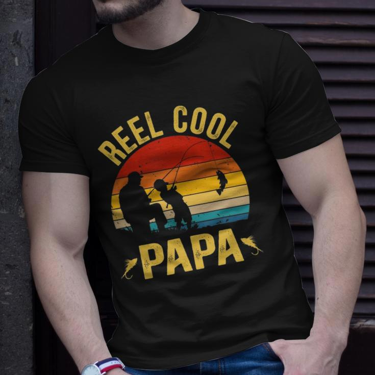 Reel Cool Papa Funny Fishing Fathers Day Unisex T-Shirt Gifts for Him