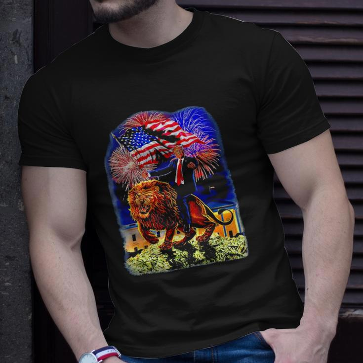 Republican President Donald Trump Riding War Lion Unisex T-Shirt Gifts for Him
