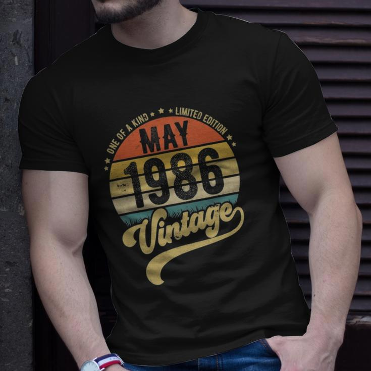 Retro 36Th Birthday Born In May 1986 Vintage Gift Unisex T-Shirt Gifts for Him