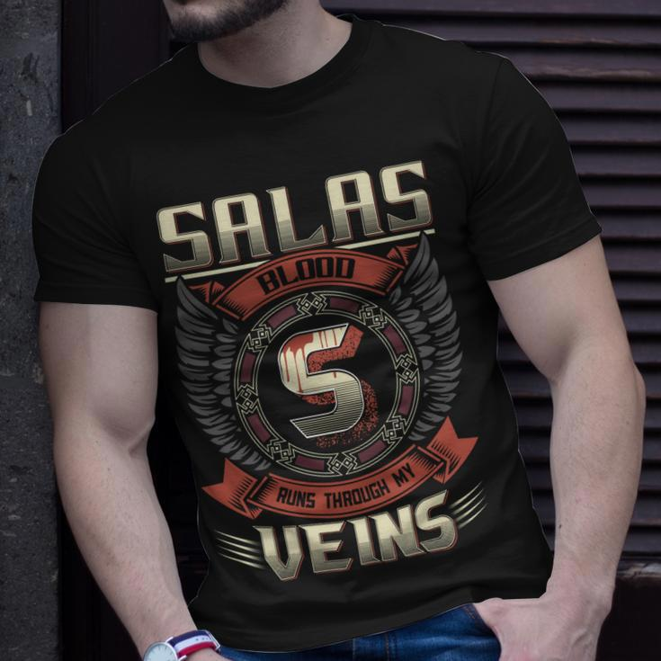 Salas Blood Run Through My Veins Name V3 Unisex T-Shirt Gifts for Him