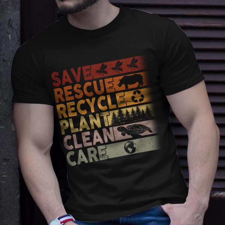 Save Rescue Recycled Plant Clean Care Unisex T-Shirt Gifts for Him