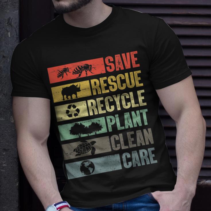 Save Rescue Recycled Plant Clean Care V2 Unisex T-Shirt Gifts for Him