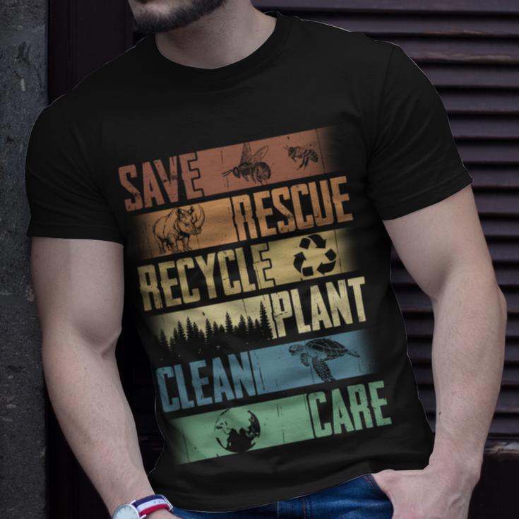 Save Rescue Recycled Plant Clean Care V3 Unisex T-Shirt Gifts for Him