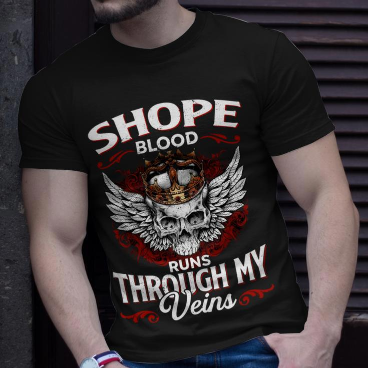Shope Blood Runs Through My Veins Name Unisex T-Shirt Gifts for Him