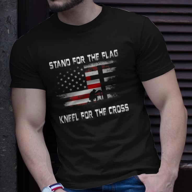 Stand For The Flag Kneel For The Cross 4Th Of July Unisex T-Shirt Gifts for Him
