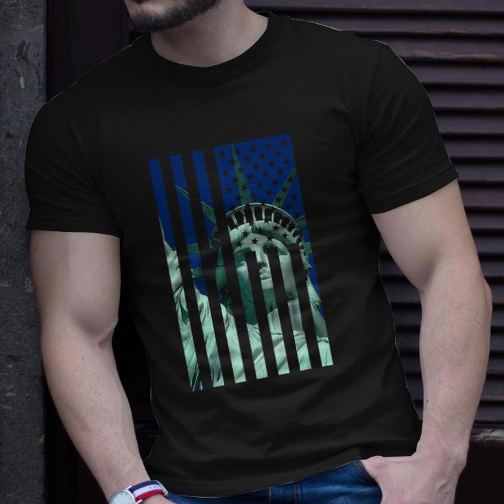 Statue Liberty American Flag Proud American T-shirt Gifts for Him
