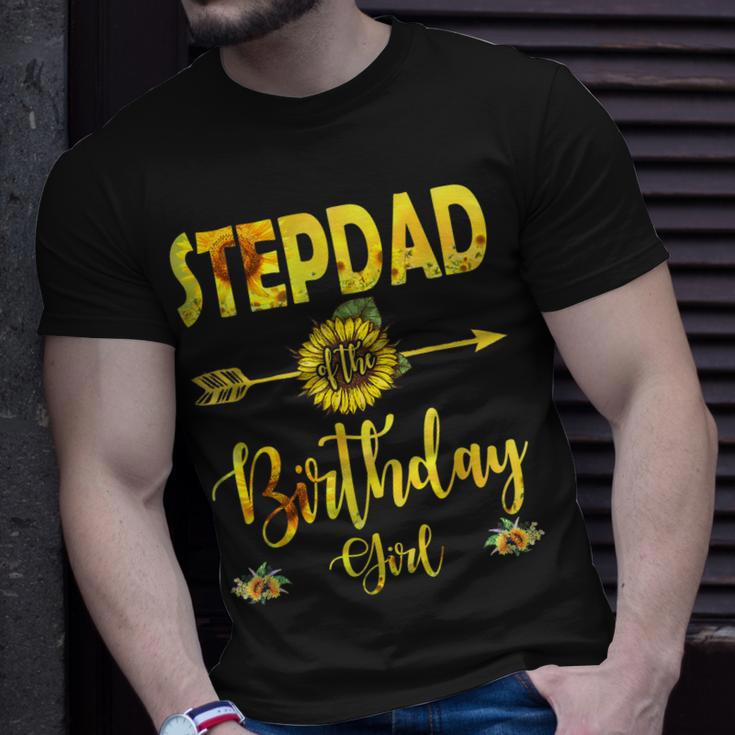 Stepdad Of The Birthday Girl Dad Sunflower Gifts Unisex T-Shirt Gifts for Him