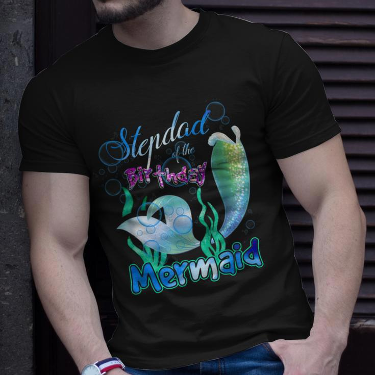 Stepdad Of The Birthday Mermaid Matching Family Unisex T-Shirt Gifts for Him