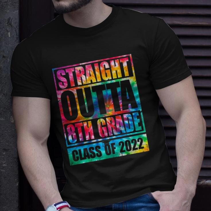 Straight Outta 8Th Grade Graduation 2022 Class Tie Dye Unisex T-Shirt Gifts for Him