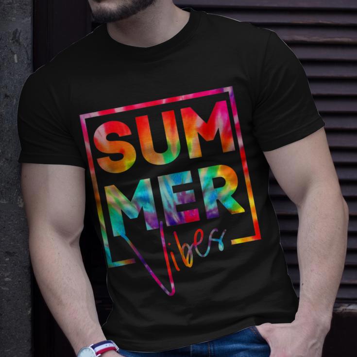 Summer Vibes Tie Dye Hello Summer Vacation Unisex T-Shirt Gifts for Him