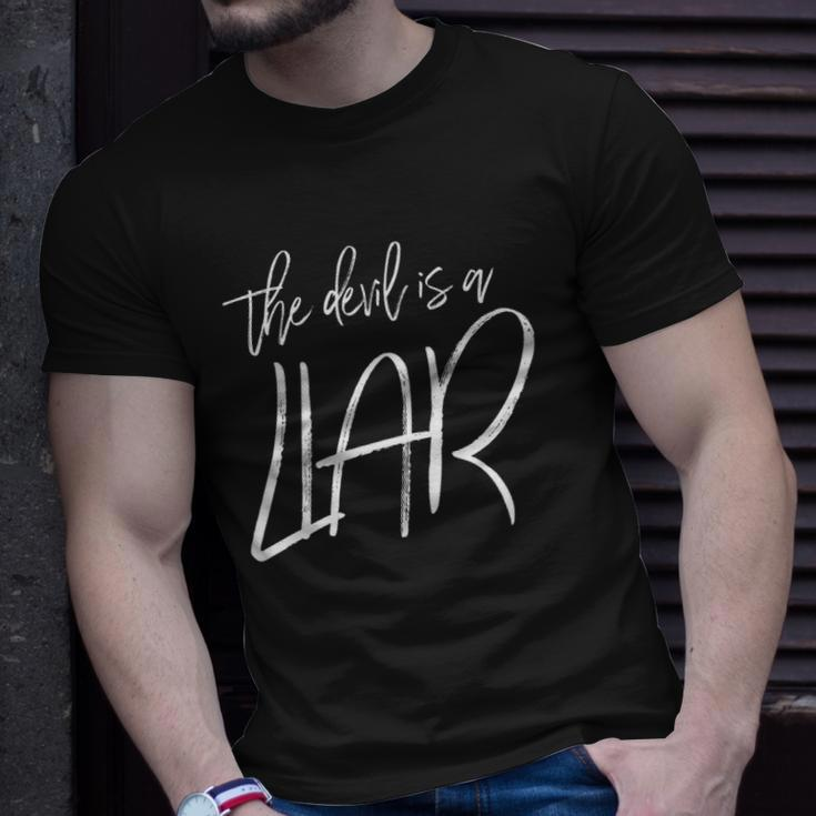 The Devil Is A Liar Christian Faith Inspirational Unisex T-Shirt Gifts for Him