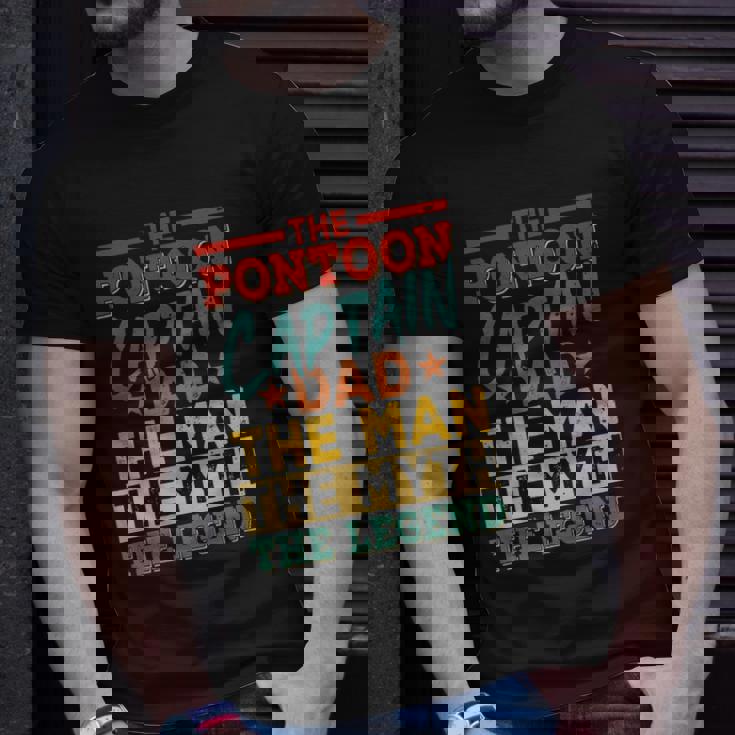 The Pontoon Captain Dad The Man Myth Happy Fathers Day Unisex T-Shirt Gifts for Him The Pontoon Captain Dad The Man Myth Happy Fathers Day Unisex T-Shirt Gifts for Him