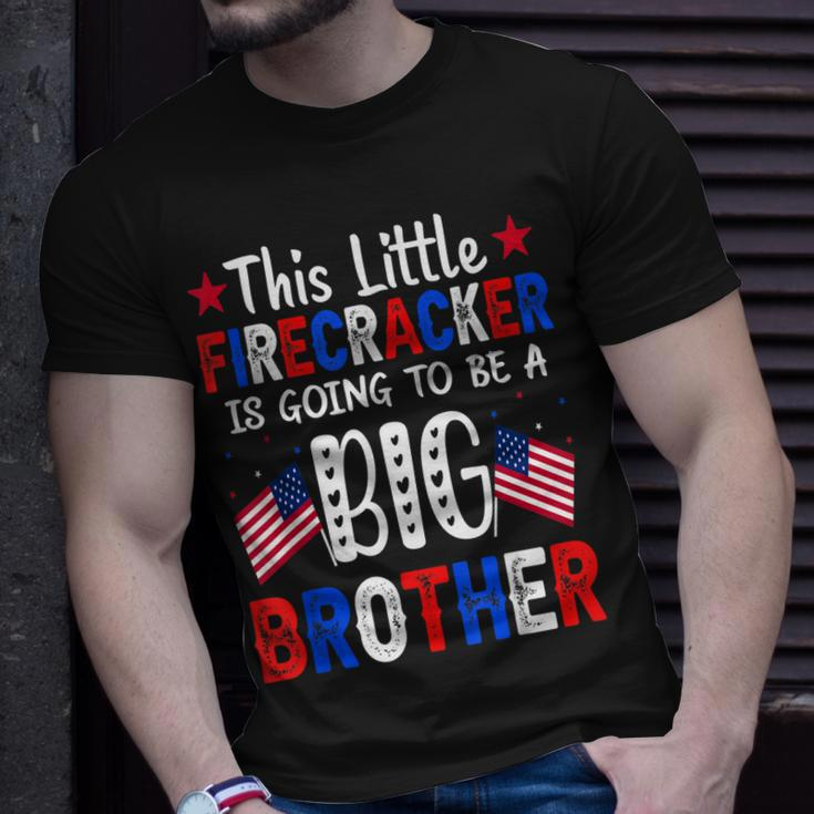 This Little Firecracker Is Going To Be Big Brother 4Th July Unisex T-Shirt Gifts for Him